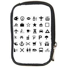 Icons Set Symbols Collection Compact Camera Leather Case by Wegoenart