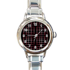 Background Texture Pattern Round Italian Charm Watch