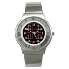 Background Texture Pattern Stainless Steel Watch