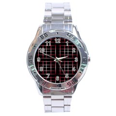 Background Texture Pattern Stainless Steel Analogue Watch