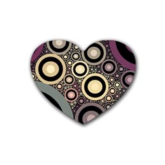 Art Retro Design Vintage Rubber Coaster (heart) 