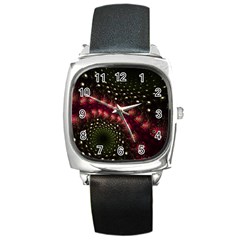 Background Texture Pattern Art Square Metal Watch