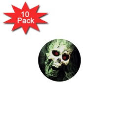 Screaming Skull Human Halloween 1  Mini Buttons (10 Pack) 