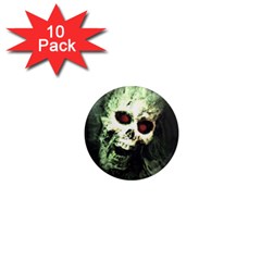 Screaming Skull Human Halloween 1  Mini Magnet (10 Pack) 