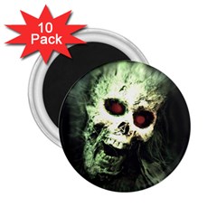 Screaming Skull Human Halloween 2 25  Magnets (10 Pack) 
