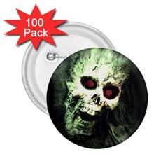 Screaming Skull Human Halloween 2 25  Buttons (100 Pack) 