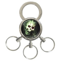 Screaming Skull Human Halloween 3-ring Key Chains