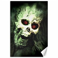 Screaming Skull Human Halloween Canvas 24  X 36 