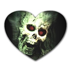 Screaming Skull Human Halloween Heart Mousepads