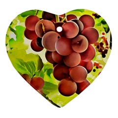 Grape Harvest Nature Figure Rustic Ornament (heart) by Wegoenart