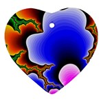 Fractal Background Pattern Color Ornament (Heart) Front