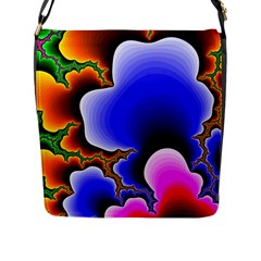 Fractal Background Pattern Color Flap Closure Messenger Bag (l) by Wegoenart