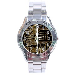 Brain Circuit Board Pcb Computer Stainless Steel Analogue Watch