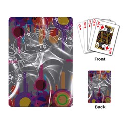 Flora Entwine Fractals Flowers Playing Cards Single Design by Wegoenart