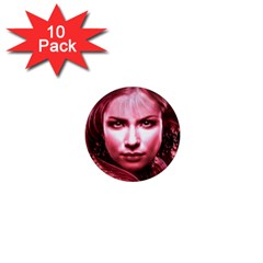 Portrait Woman Red Face Pretty 1  Mini Magnet (10 Pack)  by Wegoenart