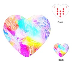 Background Drips Fluid Colorful Pattern Playing Cards (heart) by Wegoenart