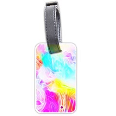 Background Drips Fluid Colorful Pattern Luggage Tags (one Side)  by Wegoenart