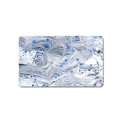 Marbled Paper Mottle Color Movement Blue White Magnet (name Card)