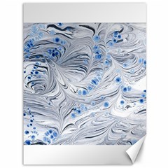 Marbled Paper Mottle Color Movement Blue White Canvas 36  X 48  by Wegoenart