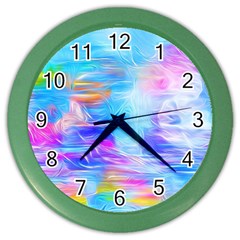 Background Drips Fluid Colorful Color Wall Clock by Wegoenart