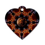 Fractal Space Fantasy Dog Tag Heart (Two Sides) Back