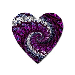 Fractal Background Swirl Art Skull Heart Magnet