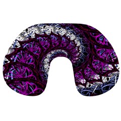 Fractal Background Swirl Art Skull Travel Neck Pillows by Wegoenart