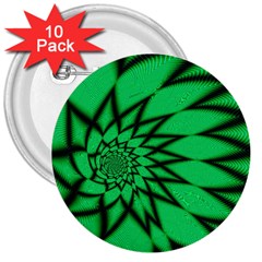 The Fourth Dimension Fractal 3  Buttons (10 Pack) 