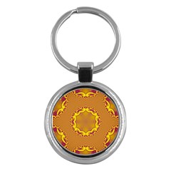 Abstract Fractal Pattern Washed Out Key Chains (round)  by Wegoenart