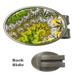 Fractal Mobius Dragon Marijuana Money Clips (oval)  by Wegoenart