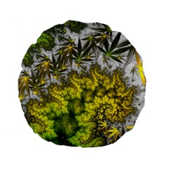 Fractal Mobius Dragon Marijuana Standard 15  Premium Flano Round Cushions by Wegoenart