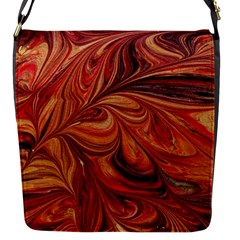 Marbled Paper Mottle Color Movement Flap Closure Messenger Bag (s) by Wegoenart