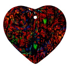 Dance  Of The  Forest 1 Heart Ornament (two Sides) by Azure