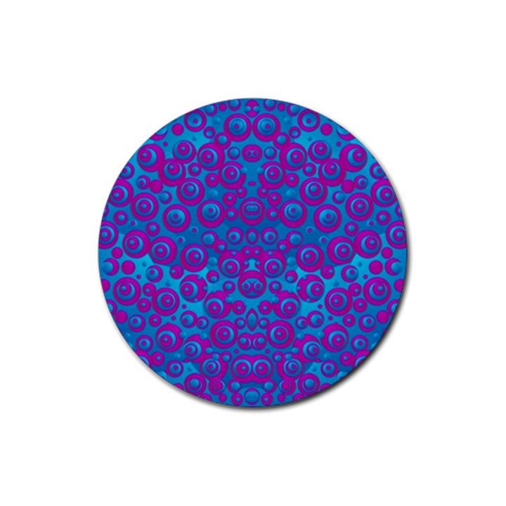 The Eyes Of Freedom In Polka Dot Rubber Round Coaster (4 pack) 