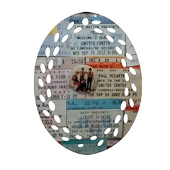 Concert TIcket Memorabilia  Ornament (Oval Filigree)