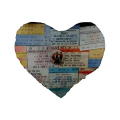 Concert TIcket Memorabilia  Standard 16  Premium Heart Shape Cushions