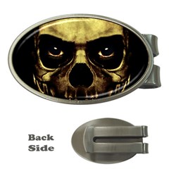 Angry Skull Monster Poster Money Clips (oval)  by dflcprints