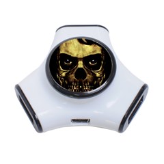 Angry Skull Monster Poster 3-port Usb Hub by dflcprints