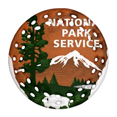 U S  National Park Service Arrowhead Insignia Round Filigree Ornament (two Sides) by abbeyz71