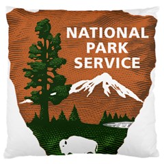 U S  National Park Service Arrowhead Insignia Large Flano Cushion Case (two Sides) by abbeyz71