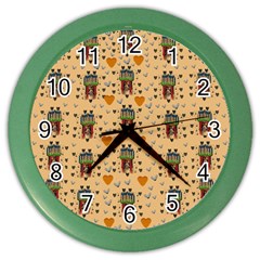 Sankta Lucia With Love And Candles In The Silent Night Color Wall Clock by pepitasart