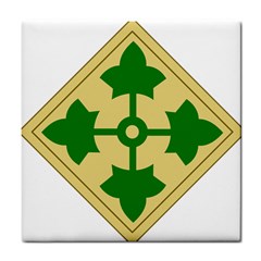 U S  Army 4th Infantry Division Shoulder Sleeve Insignia (1918–2015) Tile Coasters by abbeyz71