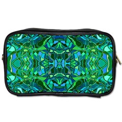 Abstract #8   I   Blues & Greens 6000 Toiletries Bag (one Side) by KesaliSkyeArt