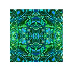 Abstract #8   I   Blues & Greens 6000 Small Satin Scarf (square) by KesaliSkyeArt