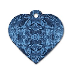 Abstract #8   I   Blues 6000 Dog Tag Heart (one Side) by KesaliSkyeArt