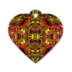 Abstract #8   I   Autumn 6000 Dog Tag Heart (two Sides) by KesaliSkyeArt