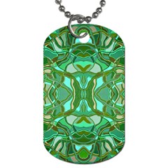 Abstract #8   Aqua Jungle 6000 Dog Tag (one Side) by KesaliSkyeArt