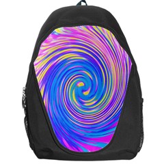 Cool Abstract Pink Blue And Yellow Twirl Liquid Art Backpack Bag