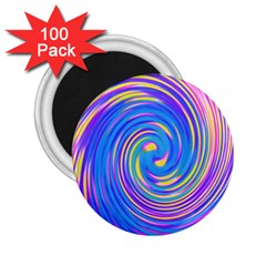 Cool Abstract Pink Blue And Yellow Twirl Liquid Art 2 25  Magnets (100 Pack)  by myrubiogarden