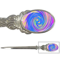 Cool Abstract Pink Blue And Yellow Twirl Liquid Art Letter Opener by myrubiogarden